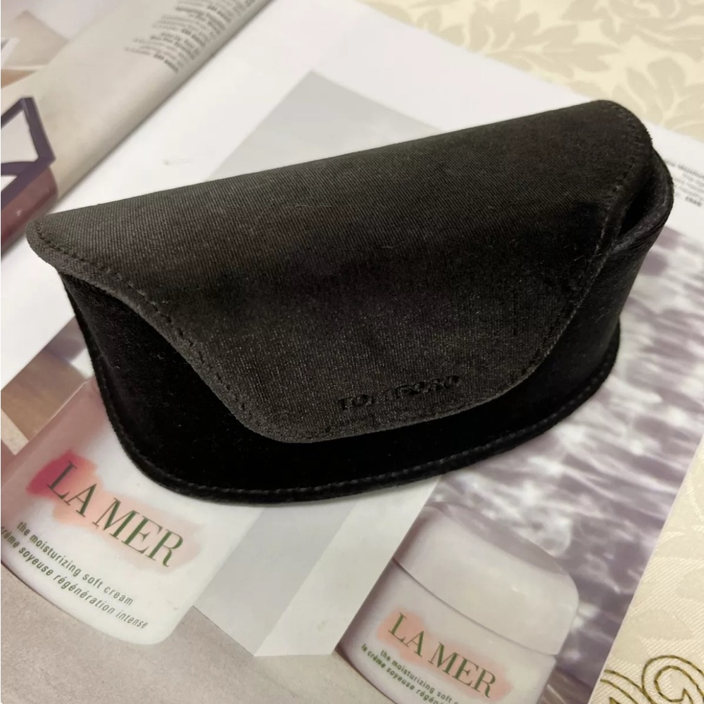 Tom Ford Sunglasses Eyeglasses Case Dark Brown Velvet Soft Magnetic Travel